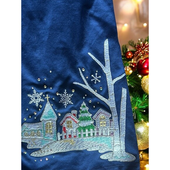 Quacker Factory Womens Christmas Cardigan Santa Claus Trees Sparkly Cute Medium - Picture 6 of 7